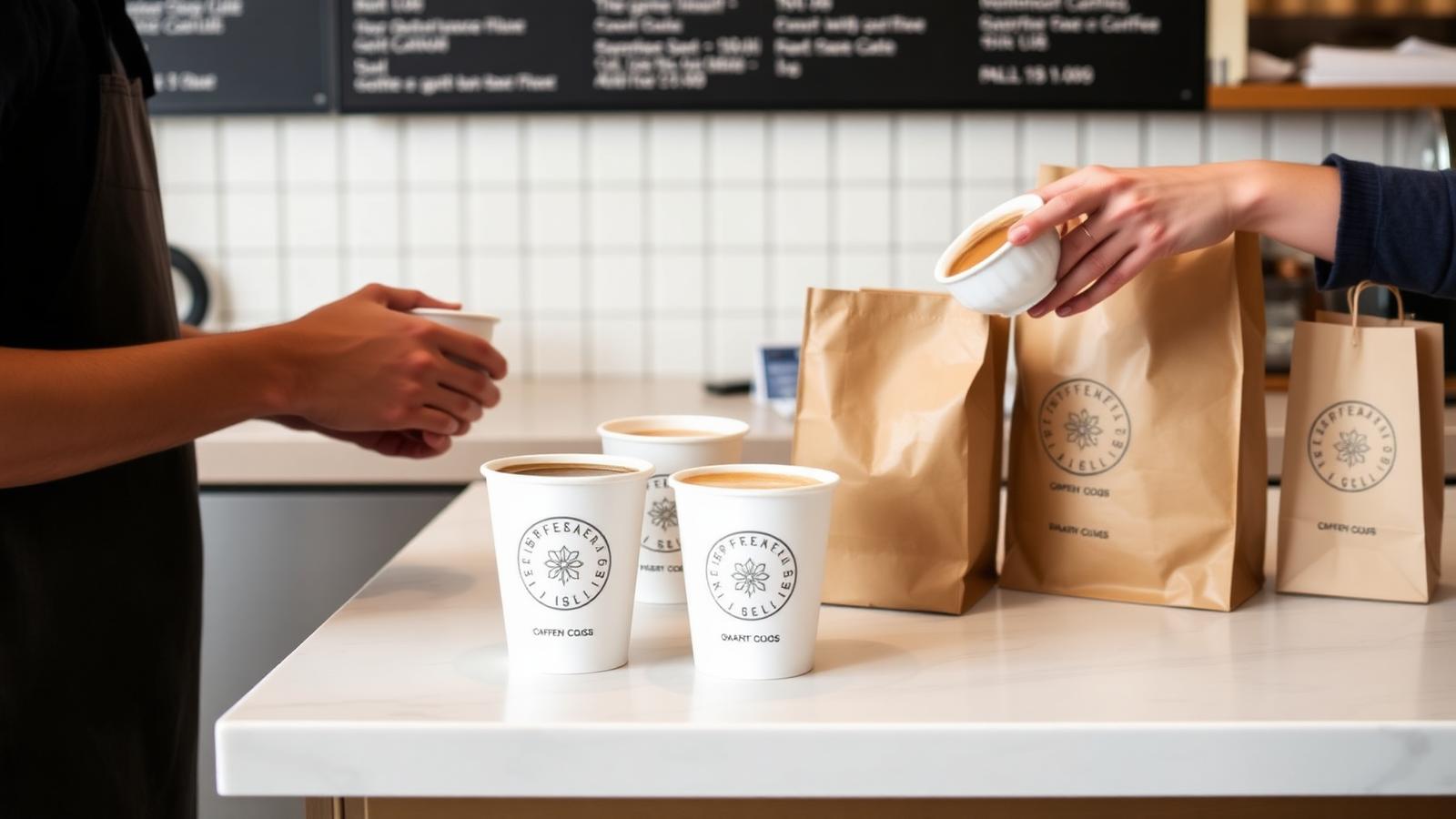 Pahare to-go brandate pentru cafenele